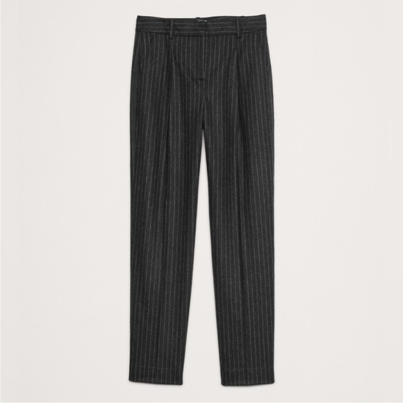 NWT! Banana Republic Gray Stripe Relaxed Slim Pinstripe Flannel Blazer and Pants - Picture 6 of 12